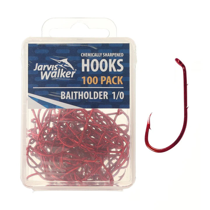 Jarvis Walker Red Baitholder Hook Bulk Value 100 Pack