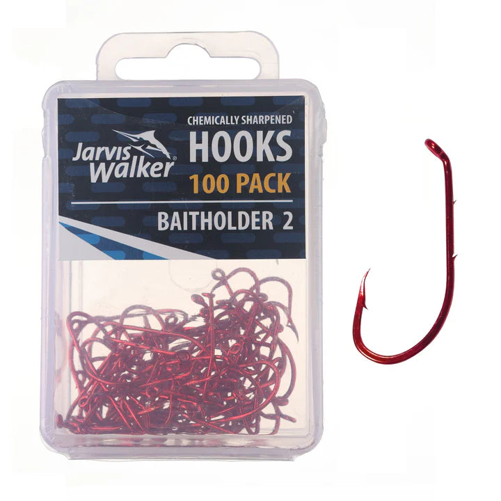 Jarvis Walker Red Baitholder Hook Bulk Value 100 Pack