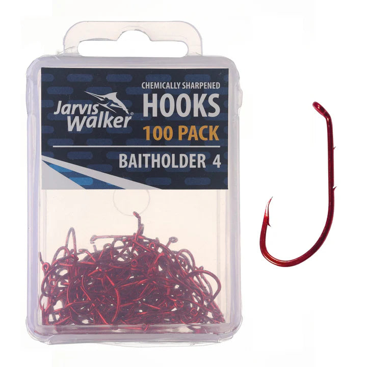 Jarvis Walker Red Baitholder Hook Bulk Value 100 Pack