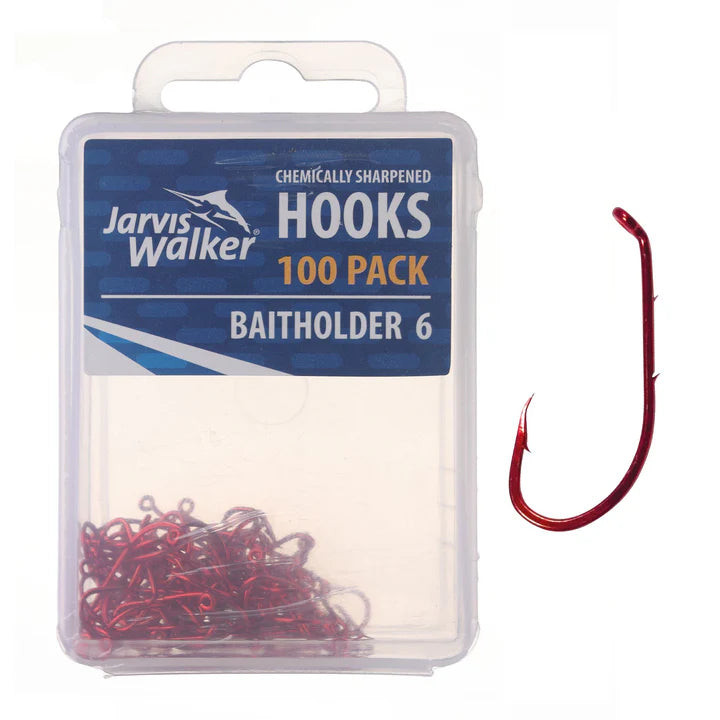 Jarvis Walker Red Baitholder Hook Bulk Value 100 Pack
