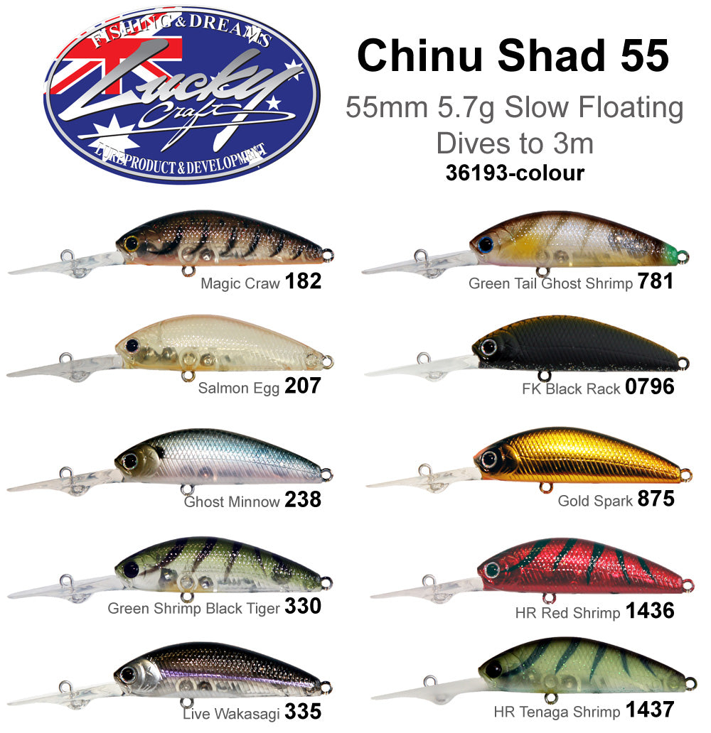 Lucky Craft Chinu Shad Hard Body Lure 55ST