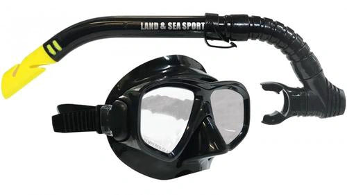 Land and Sea Clearwater Black Mask Snorkel Set