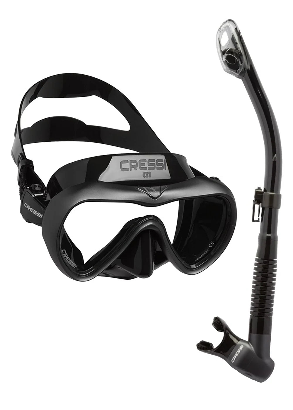 Cressi A1 Anti Fog Epsilon Mask Snorkel Dive Set
