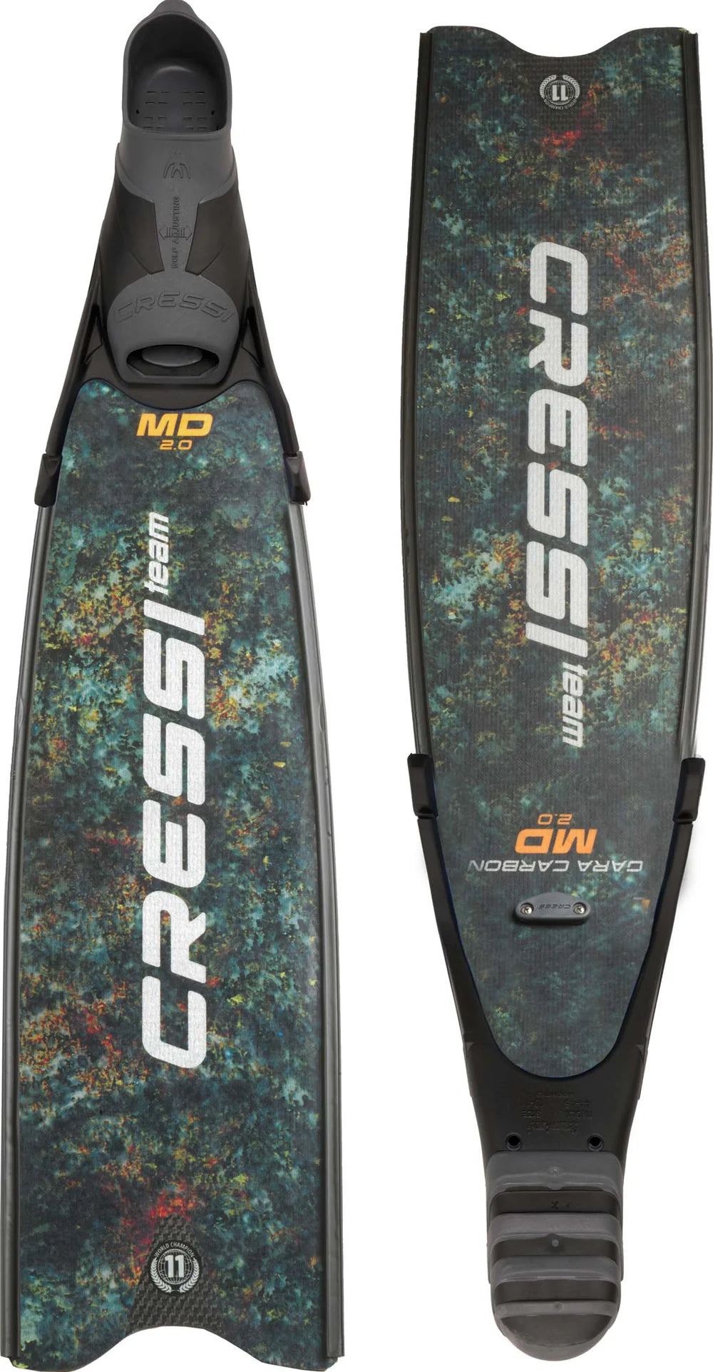 Cressi Gara Modular Team Carbon Fin Pair Green Camo MD