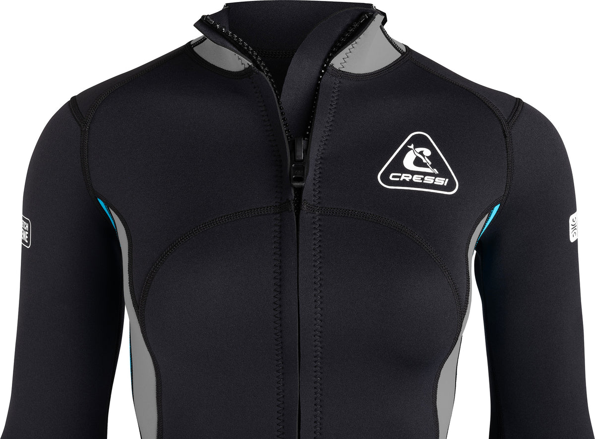 Cressi Guardian Lady Wetsuit Jacket Black Aquamarine 2mm