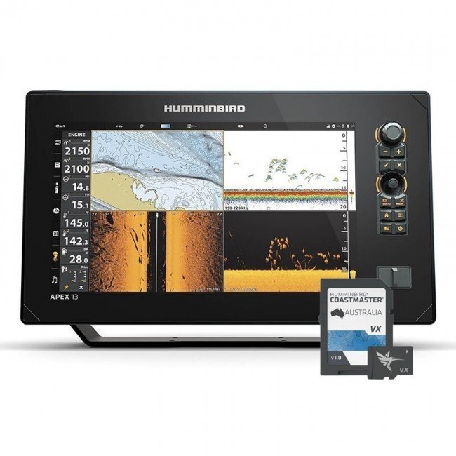 Humminbird Apex 13 Chirp MSI GPS Chartplotter Sonar Sounder Fishfinder with Coastmaster Charts 104651AU