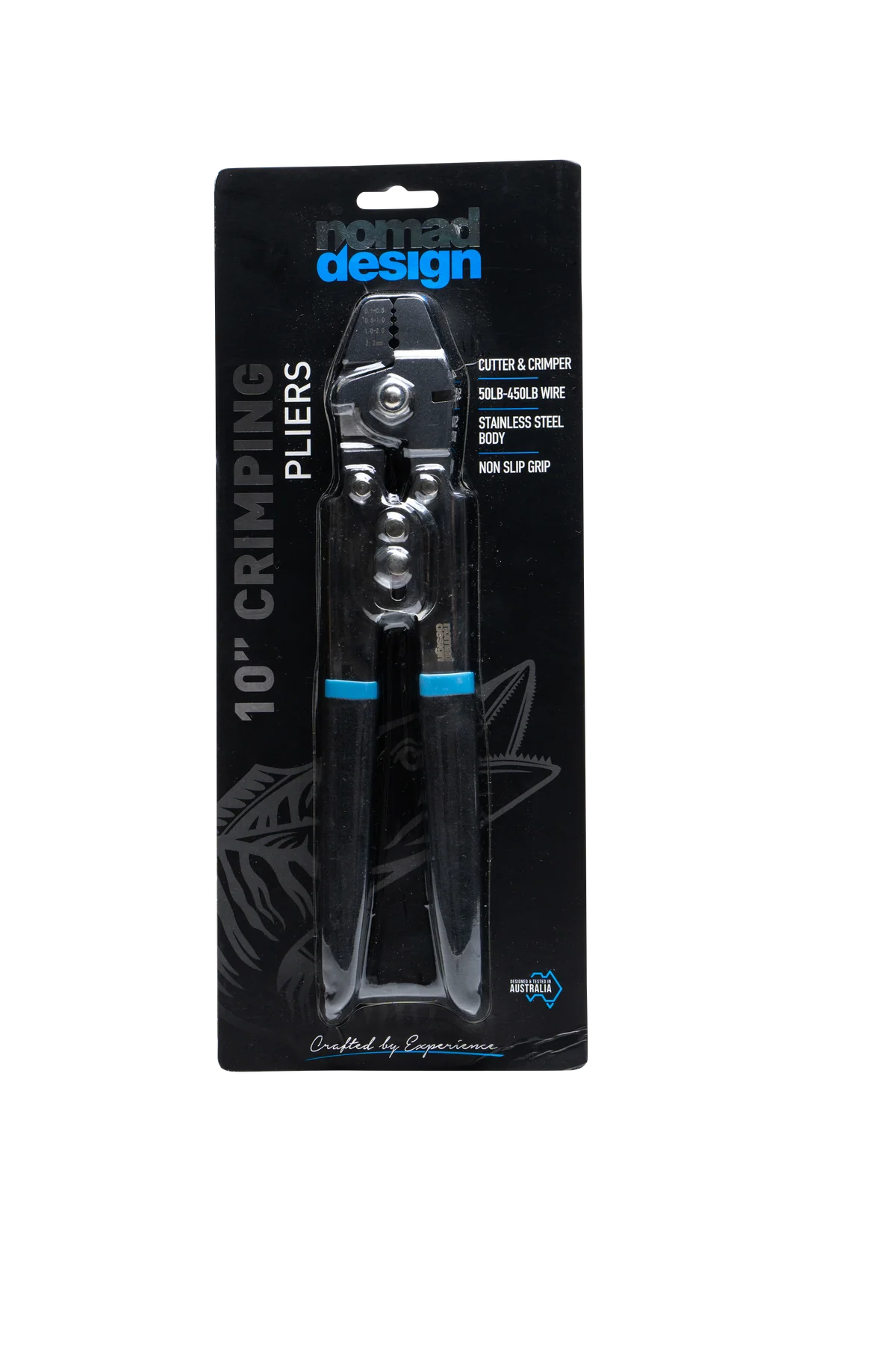 Nomad Design Pliers Blue Black 10in Big Game Bent