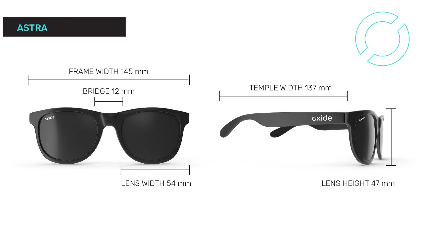 Oxide Astra Matte Black Grey Sunglasses