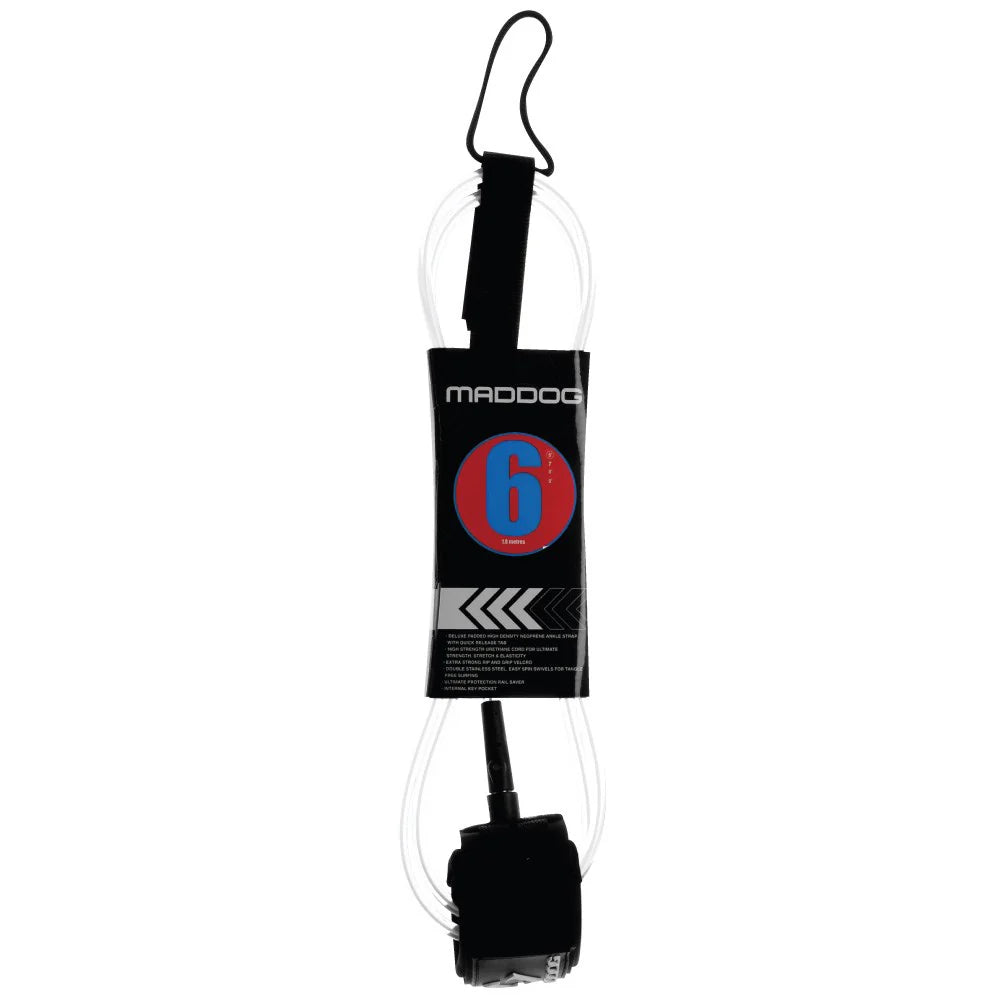 Mirage Maddog Surfboard Leash Clear