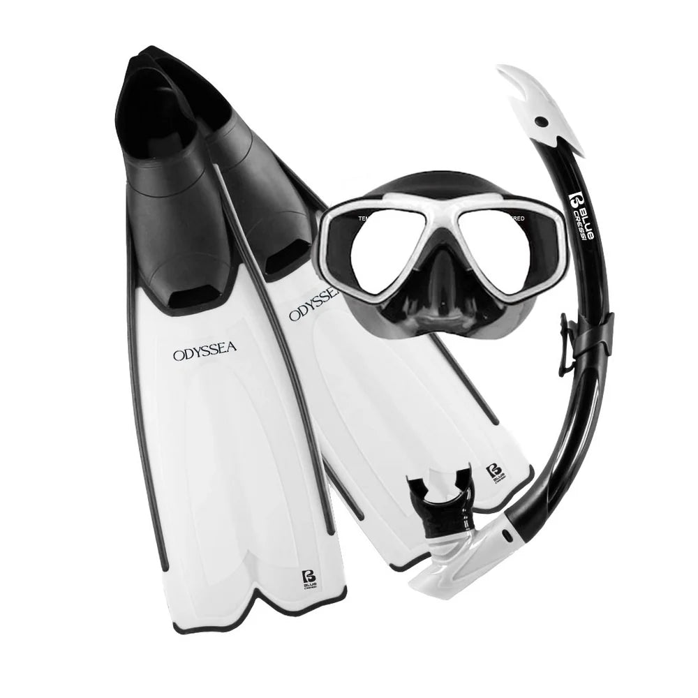 Cressi Odyssea Mask Snorkel Fin Set White Black