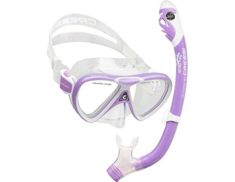 Cressi Pegaso Iguana Dry Junior Mask Snorkel Combo