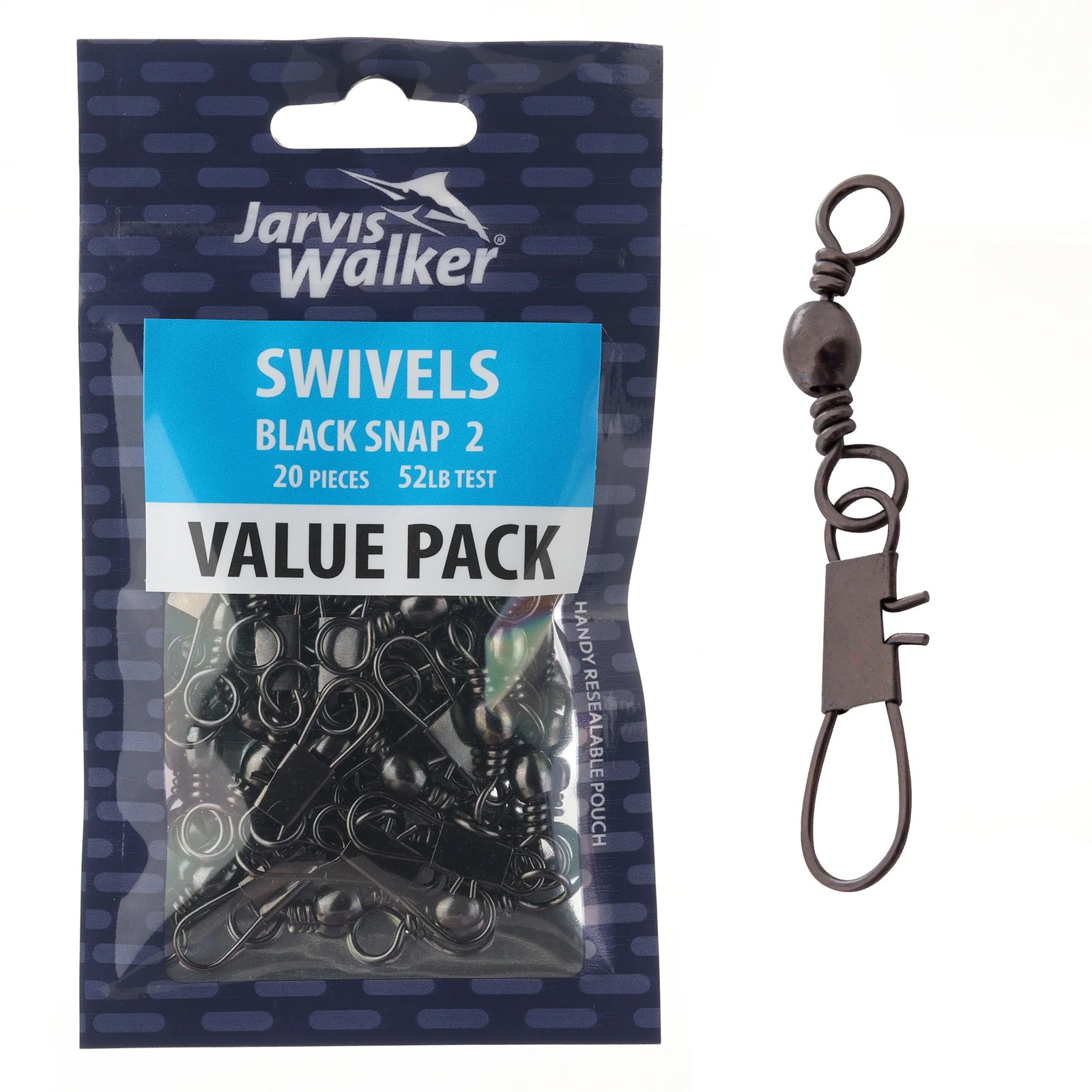 Jarvis Walker Black Snap Swivel Bulk Value Pack