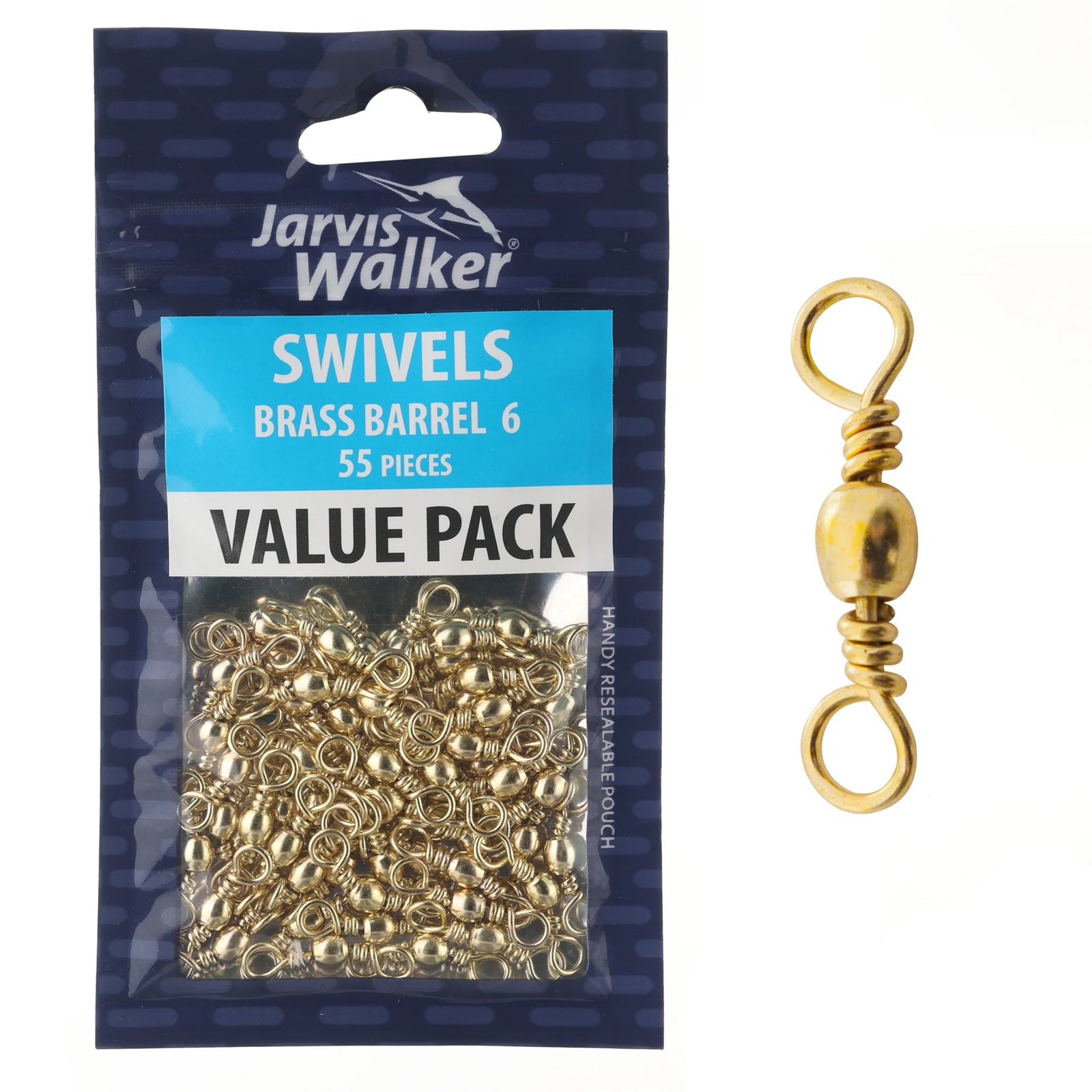 Jarvis Walker Brass Barrel Swivel Bulk Value Pack