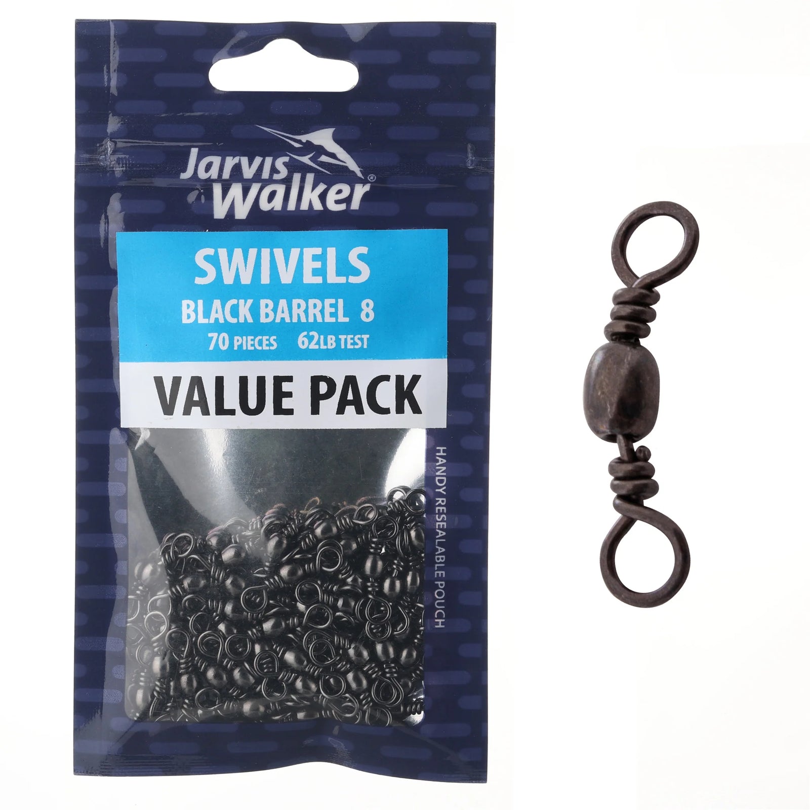 Jarvis Walker Black Barrel Swivel Bulk Value Pack