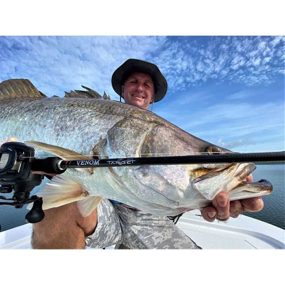 Wilson Venom Target Baitcast Rod in use with barramundi