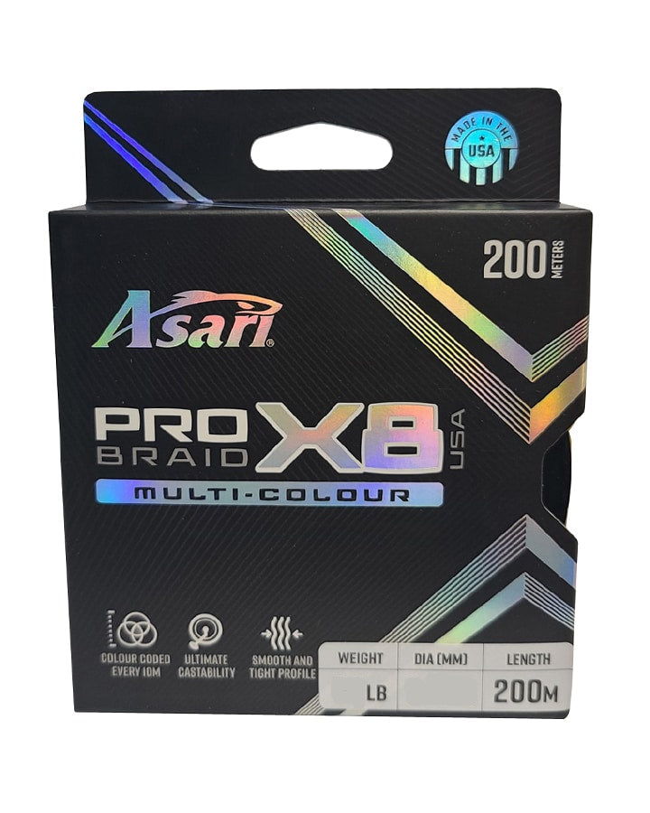 Asari Pro X8 Braid Multi Colour 200m