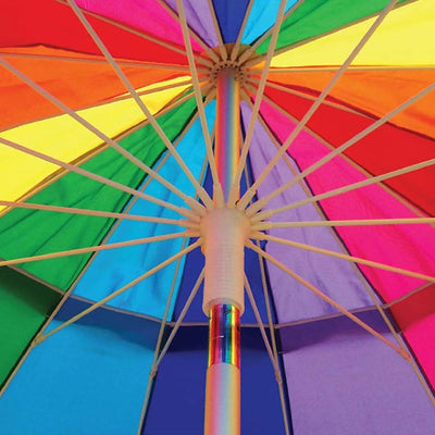 Beachkit Rainbow 240cm Premium Beach Umbrella with Sand Auger - 10107RB