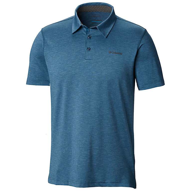 Columbia Tech Trail Mens Polo Shirt Petrol Blue