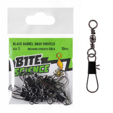 Bite Science Black Barrel Snap Swivel Value Pack