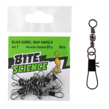Bite Science Black Barrel Snap Swivel Value Pack