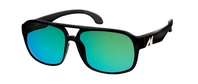 Mako Harries Matte Black Frame Glass Lens Polarised Sunglasses