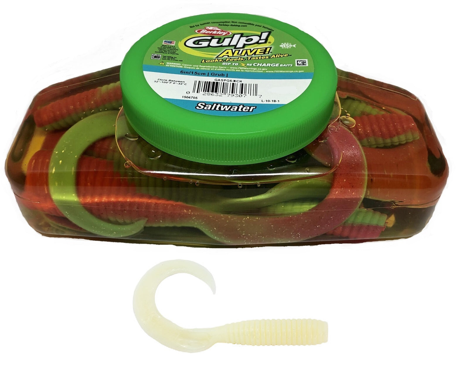 Berkley Gulp Alive 6 inch Grub Soft Plastic Lure Bulk Tub