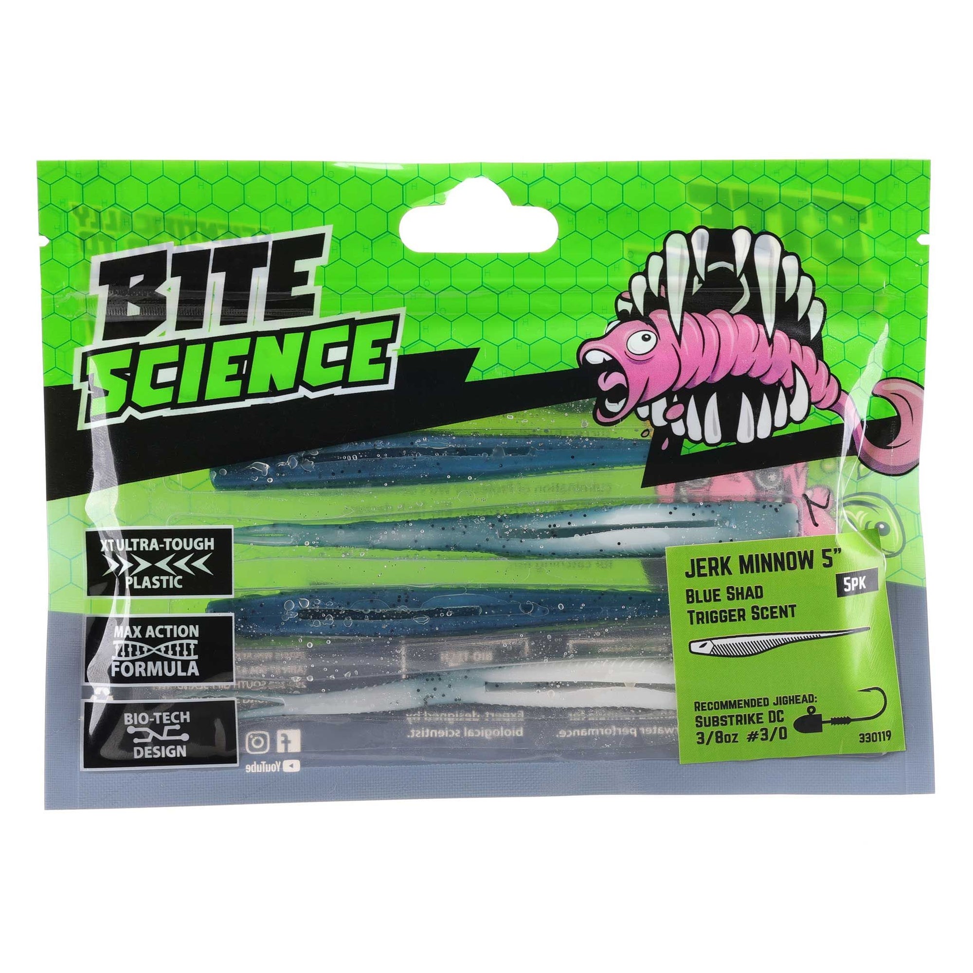 Bite Science Jerk Minnow Soft Plastic Lure 5 Inch