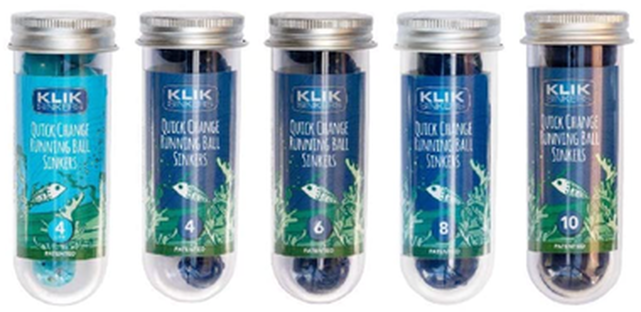 Klik Sinkers Easy Change Clip Snap On Ball Sinker Value Tube