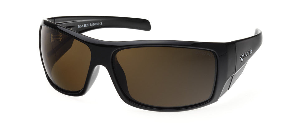Mako Indestructible Shiny Black Frame Poly Brown Lens Polarised Sunglasses