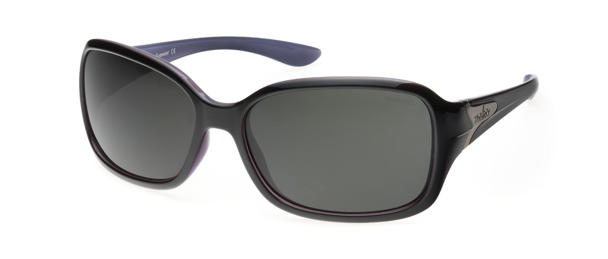 Mako Seebreeze Black Purple Frame Poly Grey Lens Polarised Sunglasses