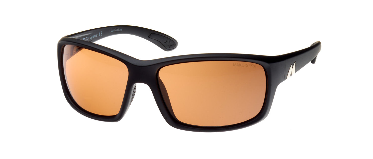 Mako Edge Matte Black Frame Glass Lens Polarised Sunglasses