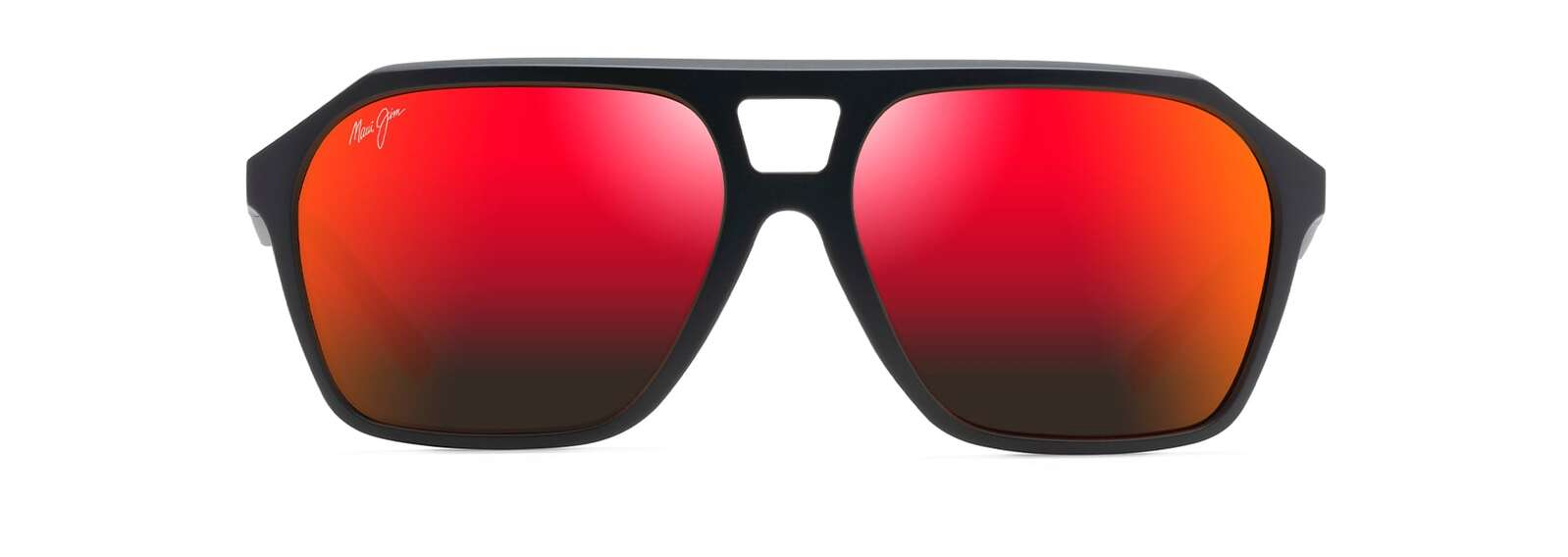 Maui Jim 880-02a Wedges Matte Black Frame Hawaii Lava Glass Lens Sunglasses