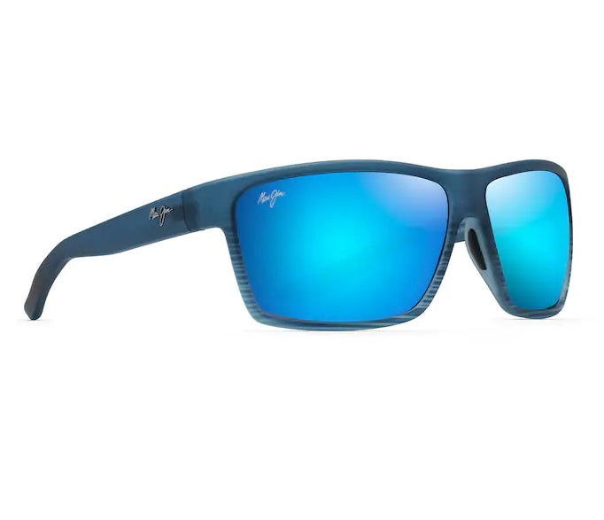 Maui Jim Alenuihaha Blue Black Stripe Frame Blue Hawaii Glass Lens Polarised Performance Sunglasses