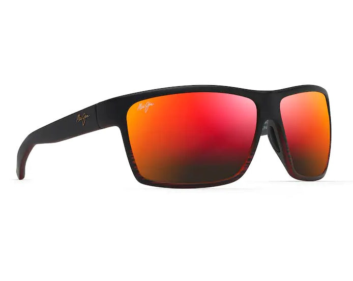 Maui Jim Alenuihaha Burgundy Stripe Frame Hawaii Lava Glass Lens Polarised Performance Sunglasses