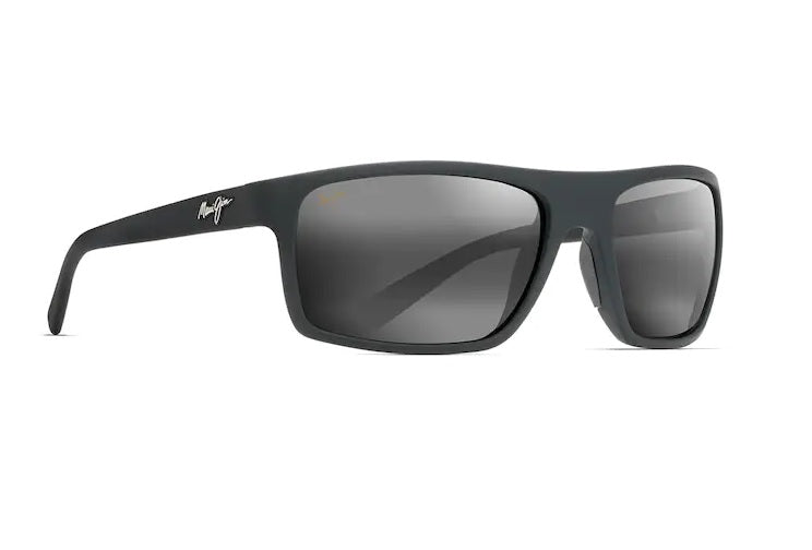 Maui Jim Byron Bay Matte Black Rubber Frame Neutral Grey Glass Lens Polarised Performance Sunglasses