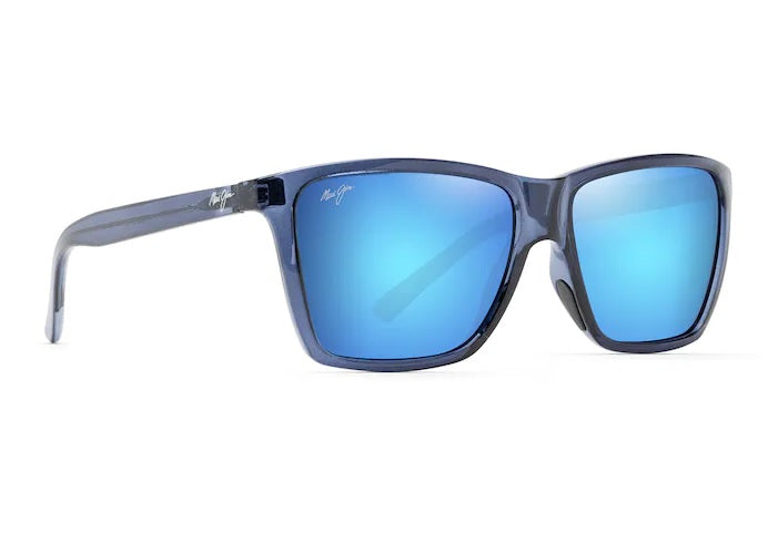 Maui Jim Cruzem Dark Translucent Blue Frame Blue Hawaii Glass Lens Polarised Performance Sunglasses