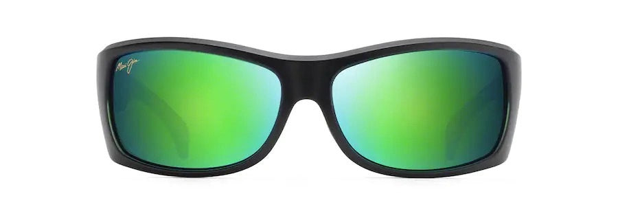 Maui Jim Equator Matte Black with Olive Interior Maui Green Polarised Glass Lens Performance Sunglasses - GM848-15