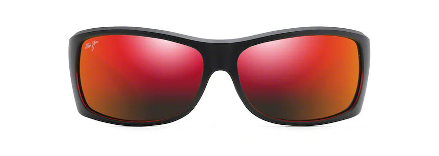 Maui Jim Equator Matte Black with Red Interior Hawaii Lava Polarised Glass Lens Performance Sunglasses - RM848-04