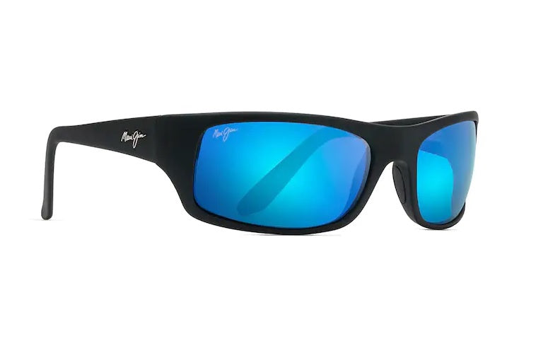 Maui Jim Peahi Matte Black Frame Blue Hawaii Glass Lens Polarised Performance Sunglasses
