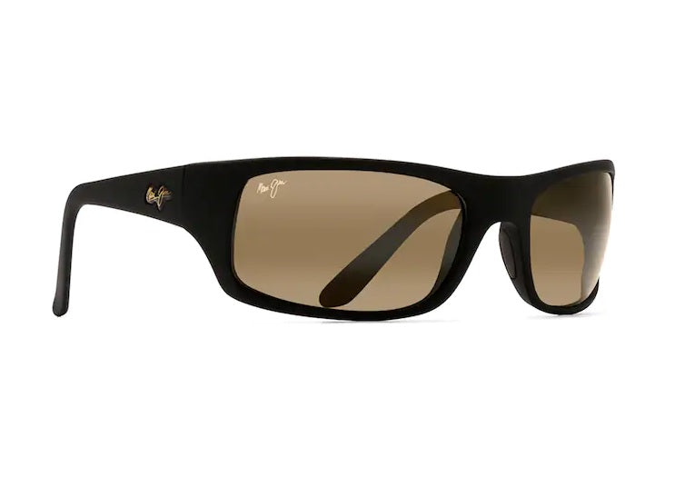 Maui Jim Peahi Matte Black Frame HCL Bronze Glass Lens Polarised Performance Sunglasses