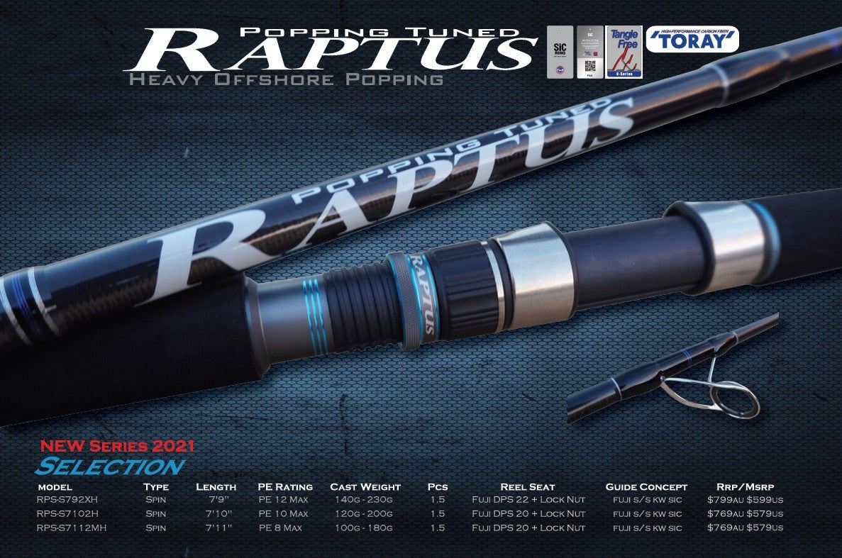 Oceans Legacy Raptus Offshore Popping And Stickbait Spin Rod