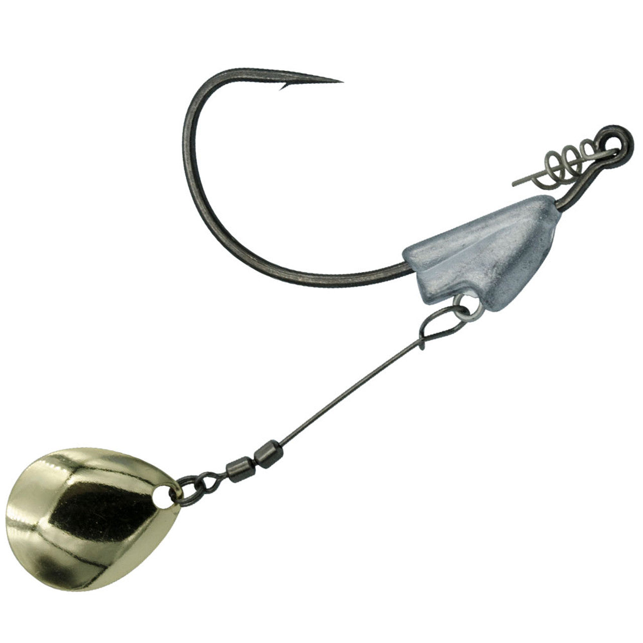 Owner Flashy Swimmer Weedless Worm Jighead Hook Gold Colorado Blade