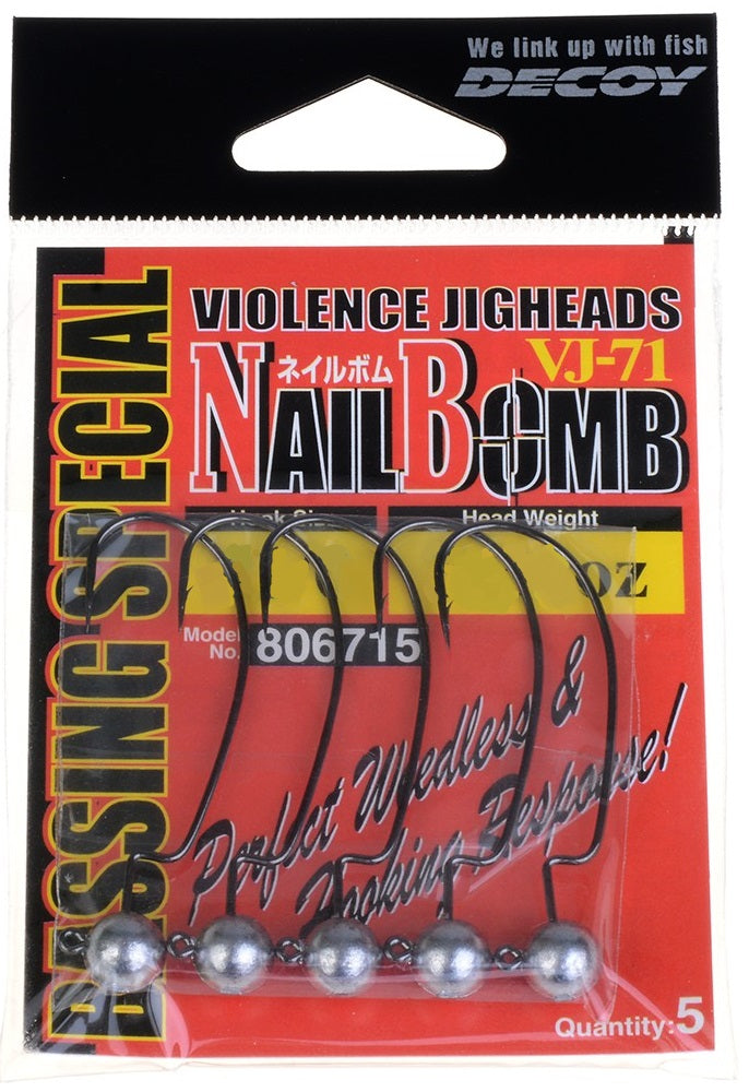 River 2 Sea Decoy Nail Bomb Jighead 5 Pack