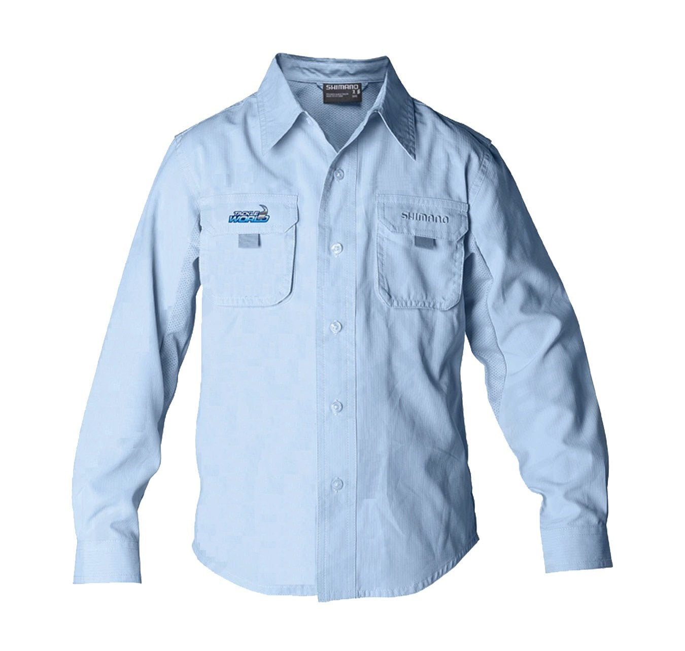 Shimano Blue Long Sleeve Vented Fishing Shirt Kids