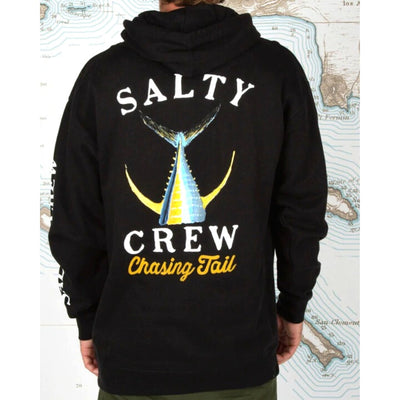 Salty Crew Tailed Hooded Fleece Jumper Hoody Black
