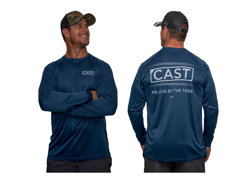 Cast We Live By The Tides Performance Long Sleeve Fishing Jersey Shirt
