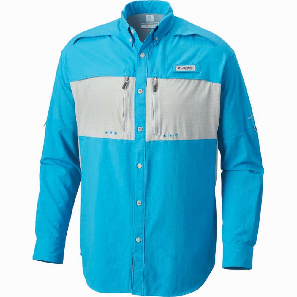 Columbia Cast Away Zero Mens Long Sleeve Shirt Blue