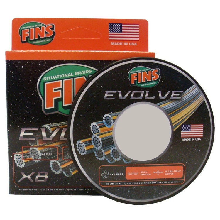 Fins Evolve x8 Chartreuse Braided Fishing Line 300yd