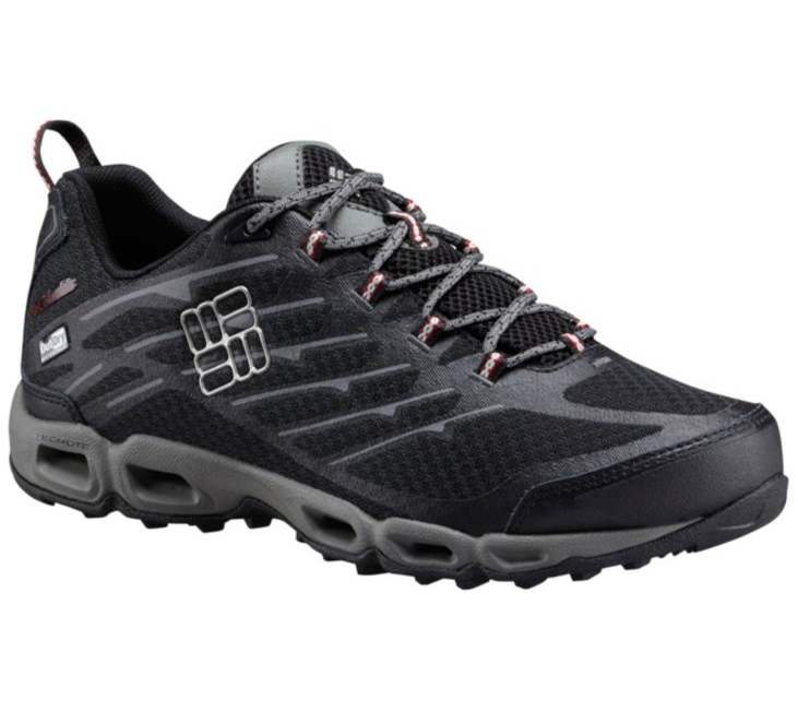 Columbia Ventrailia II Outdry Mens Hiking Shoe Black and Red Velvet