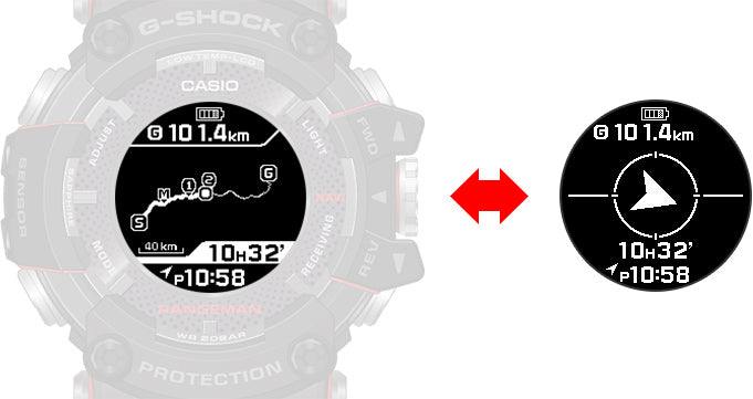 CASIO G-SHOCK 2018 Rangeman Green GPS Navigation Solar Assisted Watch - GPR-B1000-1BDR
